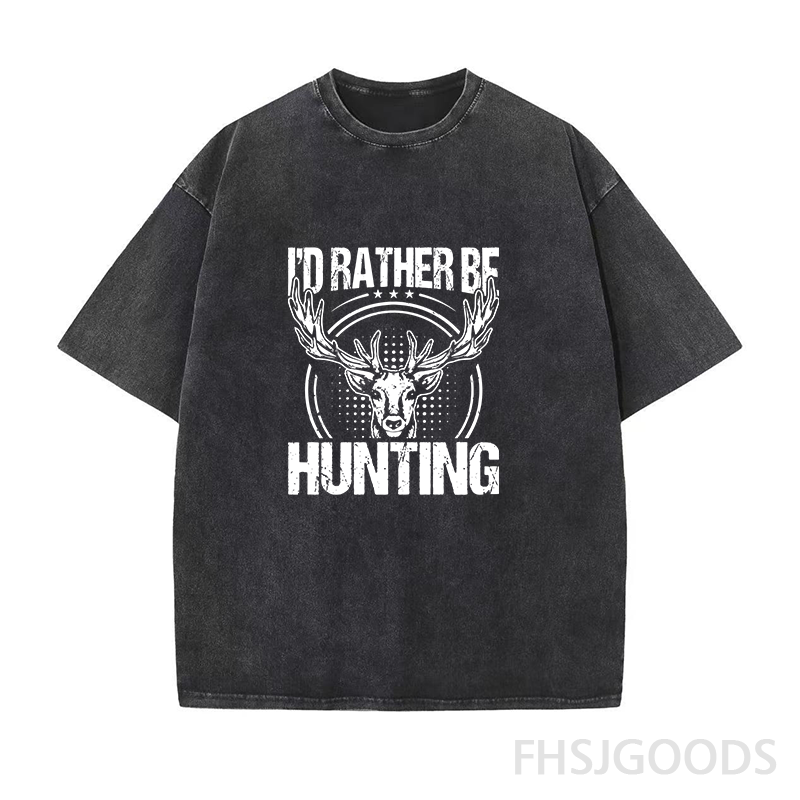 I'd Rather Be Hunting Unisex Distressed T-Shirt