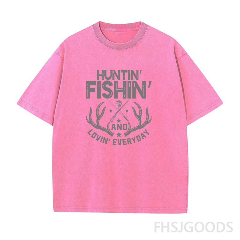 Huntin' and Fishing and Lovin' Everyday Unisex Distressed T-Shirt
