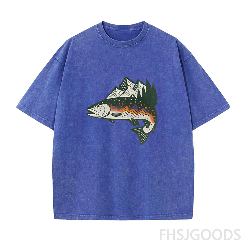 Trout Mountain Unisex Distressed T-Shirt
