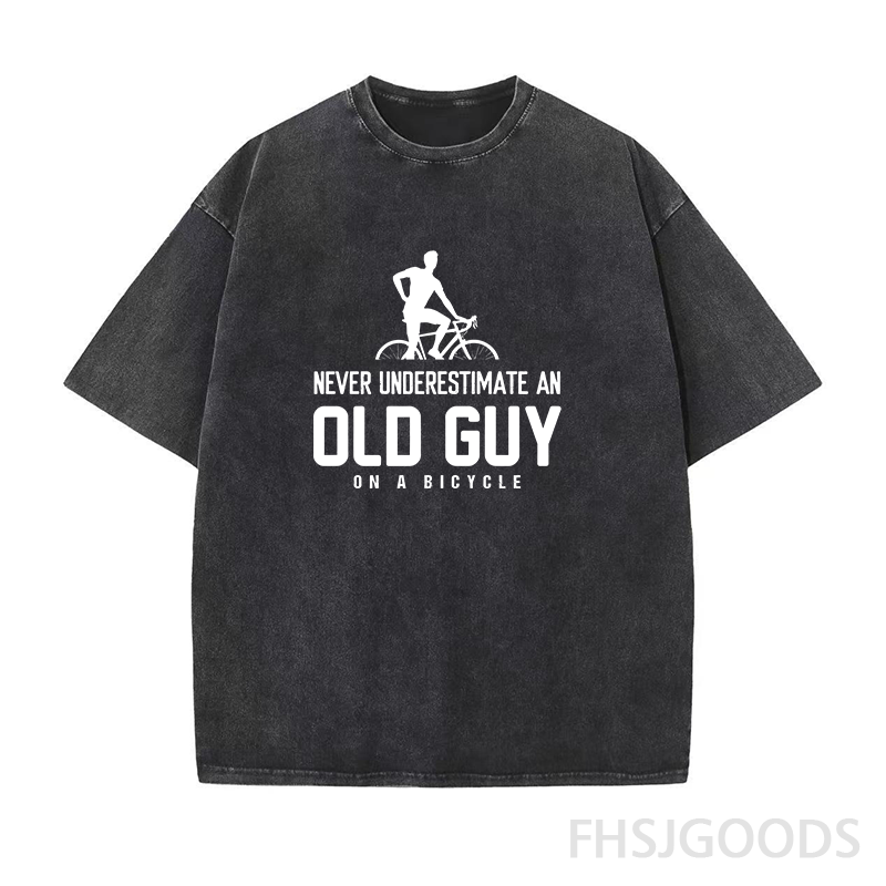 Old Guy on A Bicycle Unisex Distressed T-Shirt