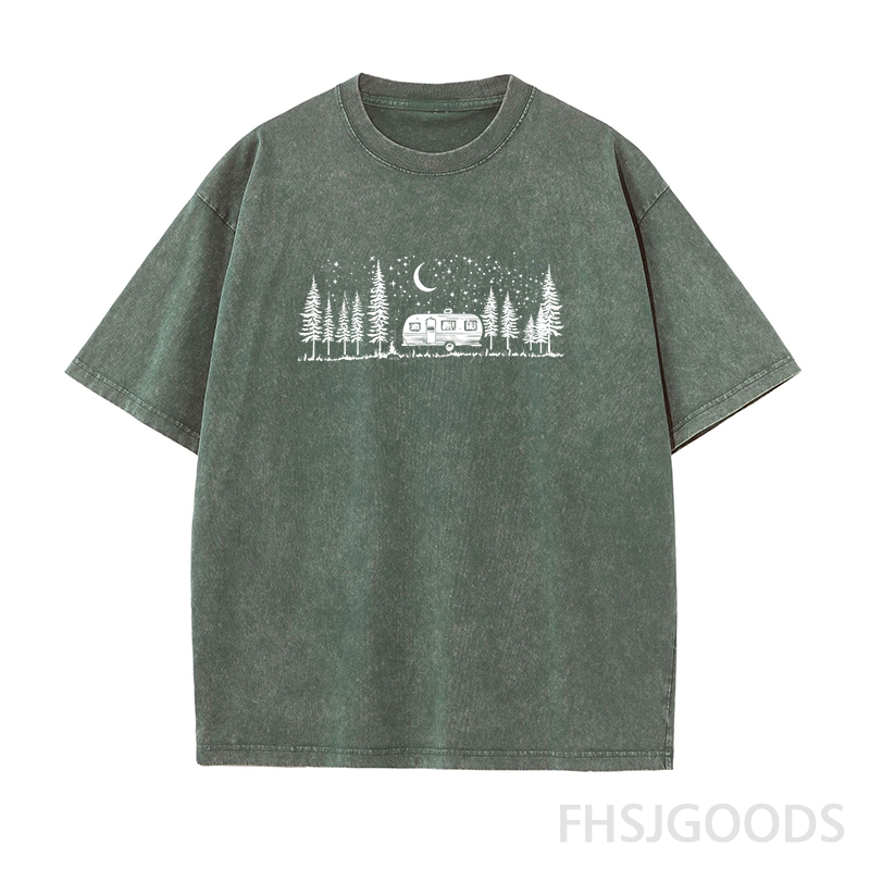 Night Sky Camper Unisex Distressed T-Shirt