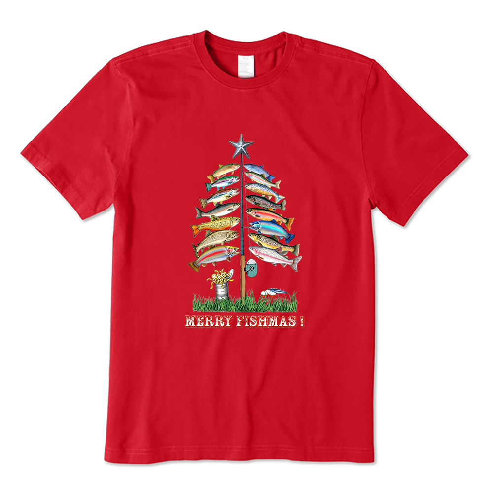 Merry Fishmas Christmas Fishes Tree T-Shirt