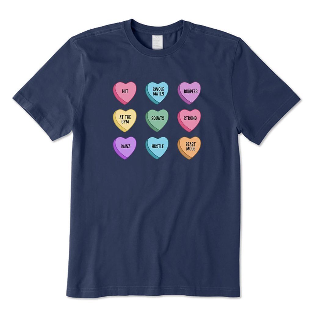 Funny Fitness Conversation Heart T-shirt