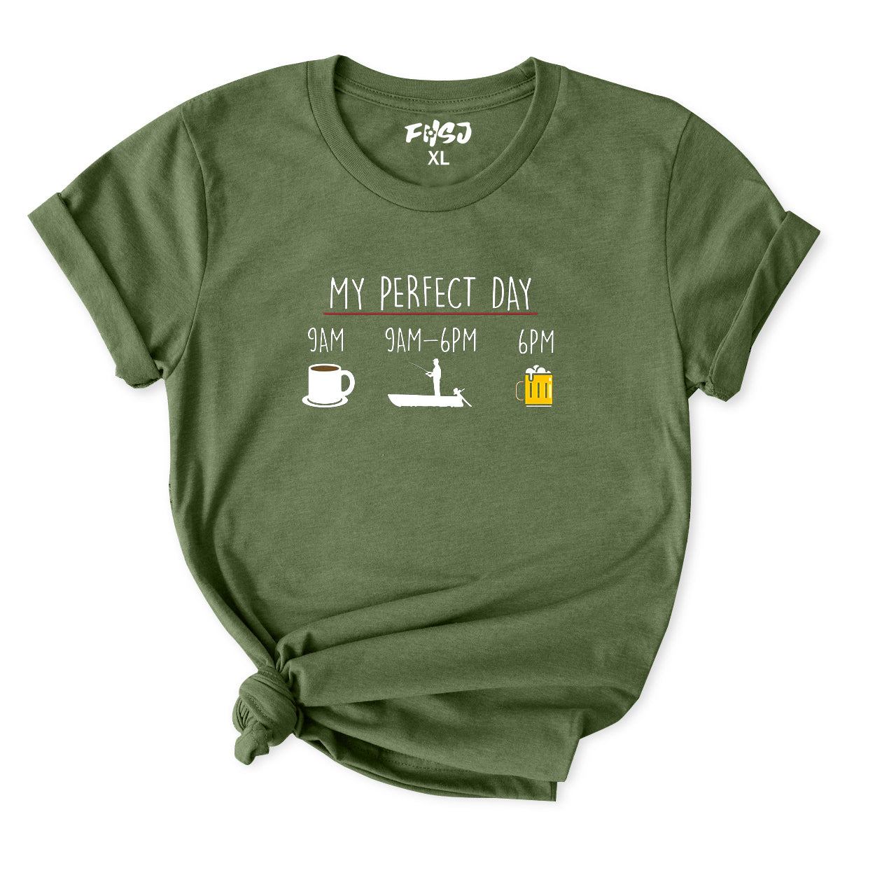 My Perfect Day Coffee Fishing Beer T-Shirt for Women