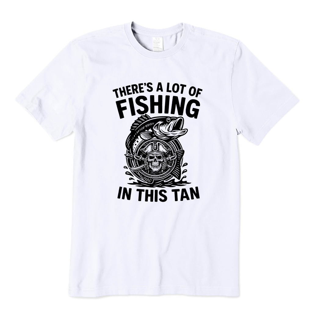 There's A Lot of Fishing In this Tan T-Shirt