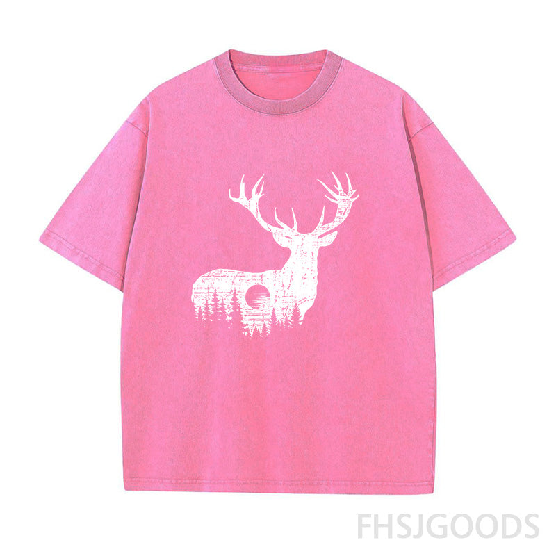 Deer Unisex Distressed T-Shirt
