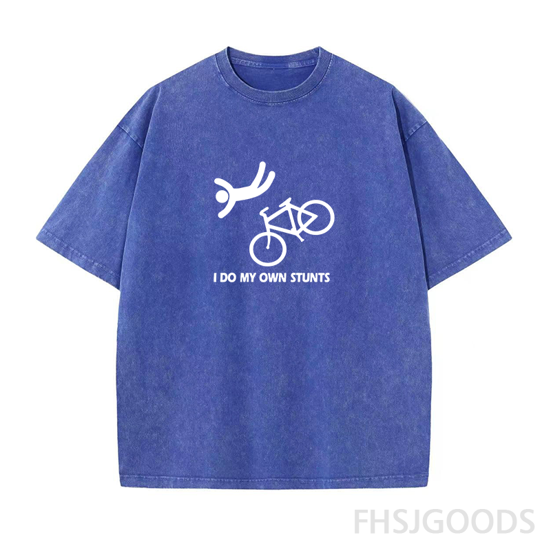 Funny Bike Stunt Unisex Distressed T-Shirt