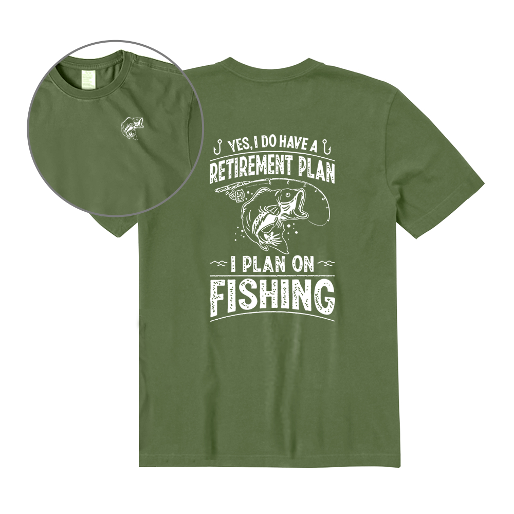Retirement Plan Fishing Back Graphic T-Shirt
