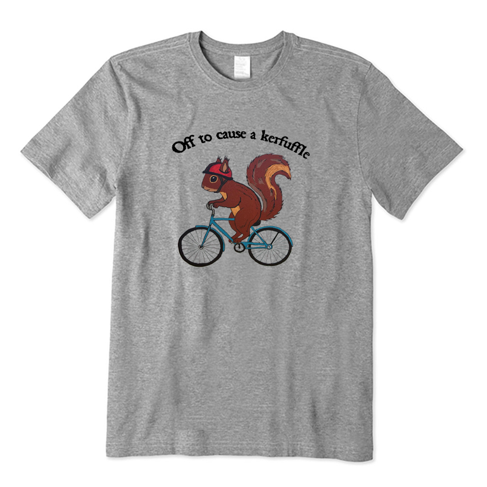 Off To Cause A Kerfuffle Squirrel Bicycle T-Shirt