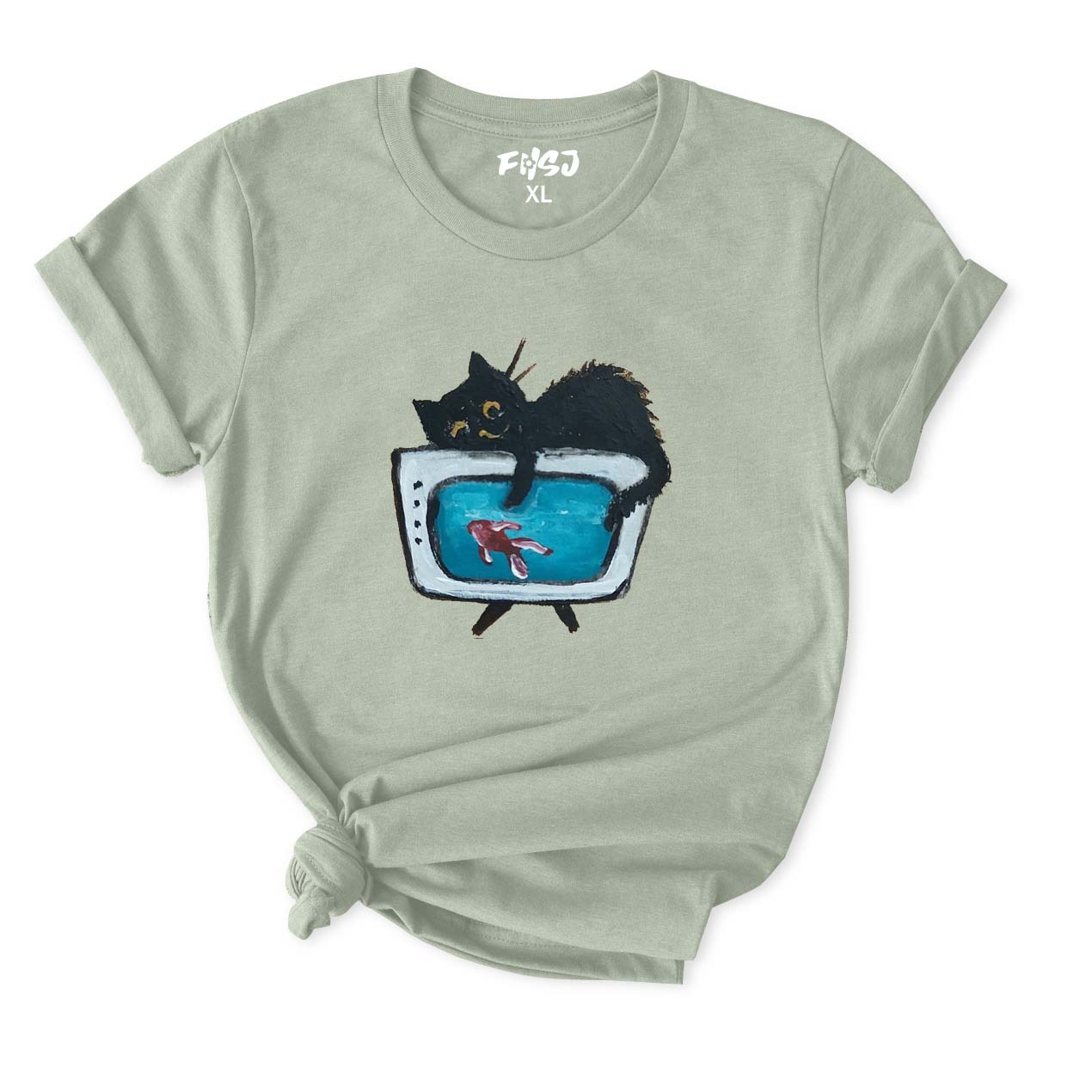Cat and Fish T-Shirt for Women