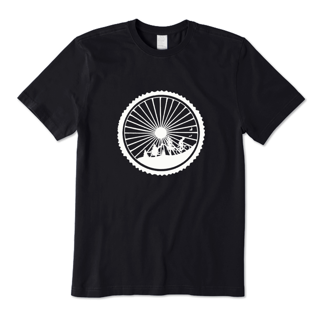 Mountain Bike Wheel Nature Scene T-shirt