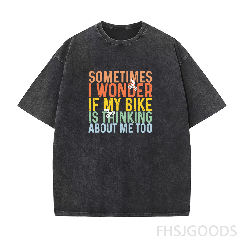 I Wonder If My Bike Is Think About Me Too Unisex Distressed T-Shirt