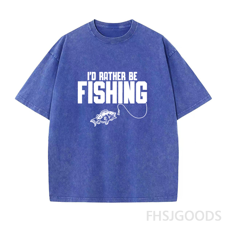 I'd Rather Be Fishing Unisex Distressed T-Shirt