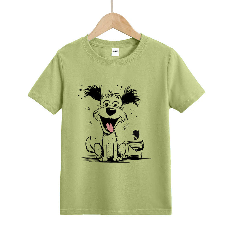 Dog Happy Fishing Kids T-Shirt
