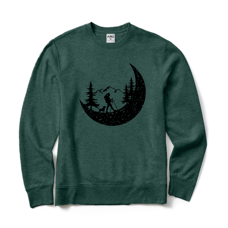 Hiker and Dog in The Mountains Crewneck Sweatshirt