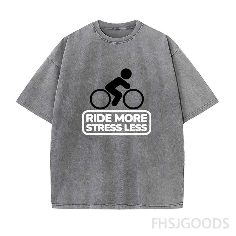 Ride More Stress Less Unisex Distressed T-Shirt