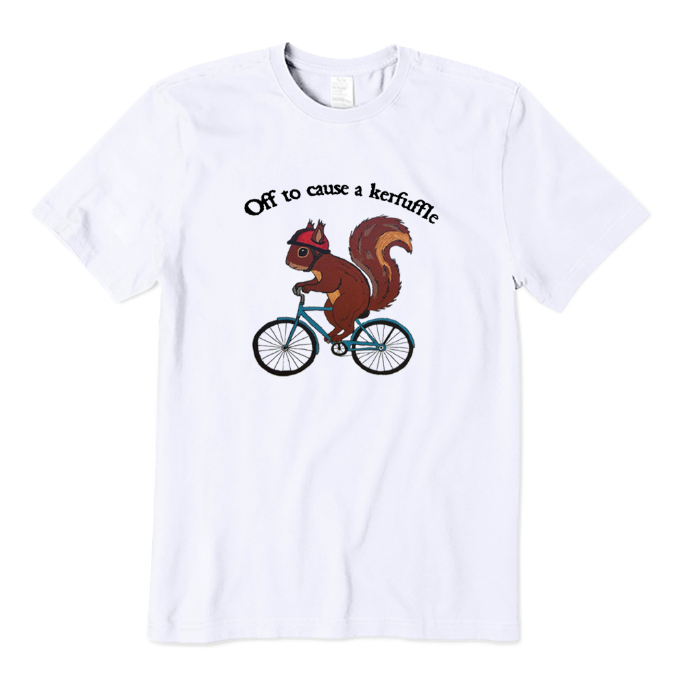Off To Cause A Kerfuffle Squirrel Bicycle T-Shirt