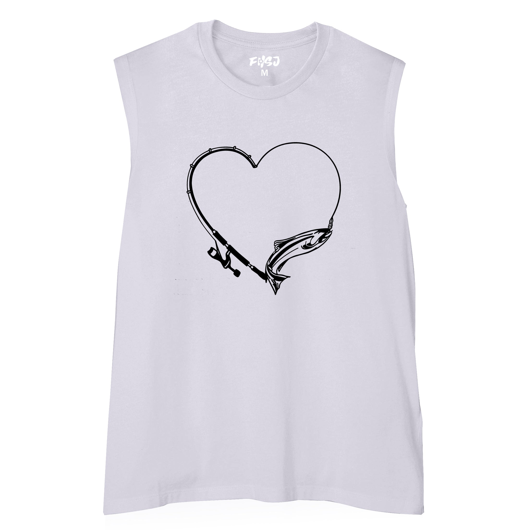 Women Fishing Rod Hear Tank Top