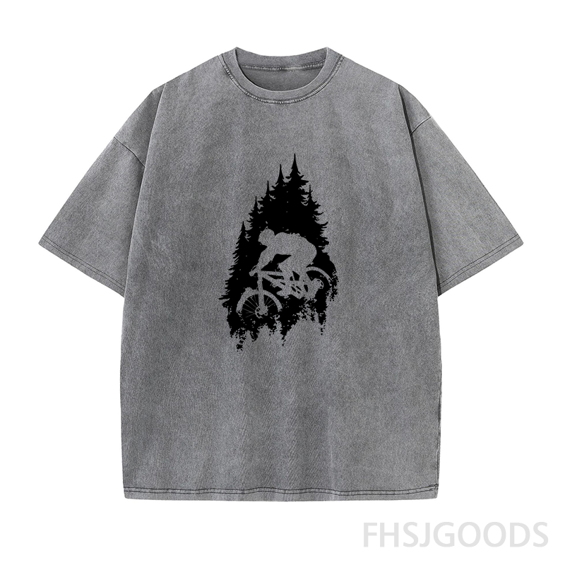 Mountain Bike Biking Unisex Distressed T-Shirt