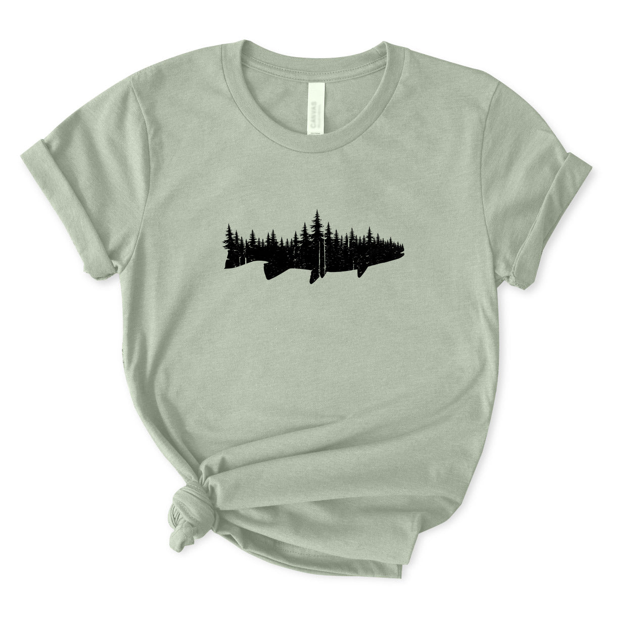 Fish Forest Landscape T-Shirt for women