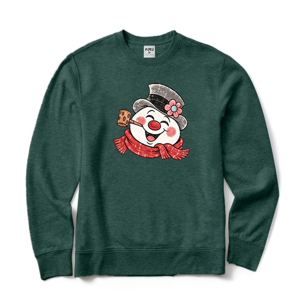 Retro Happy Snowman Christmas Crewneck Sweatshirt