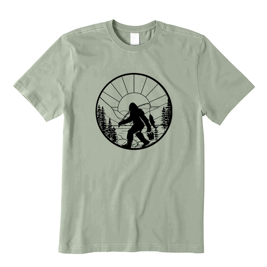 Funny Bigfoot Fishing T-Shirt