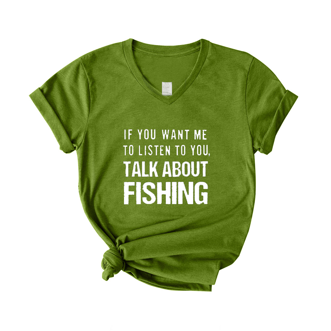TALK ABOUT FISHING V Neck T-Shirt for Women
