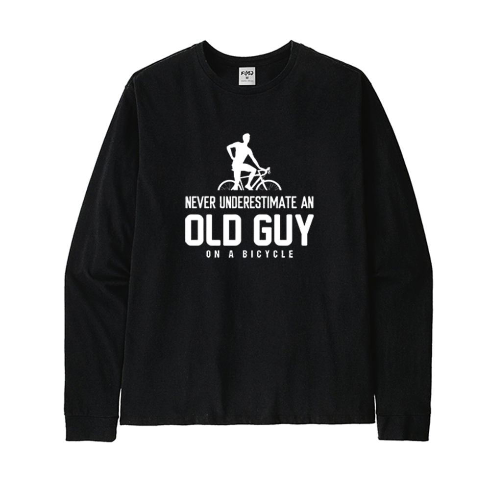 Old Guy on A Bicycle Long Sleeve T-Shirt