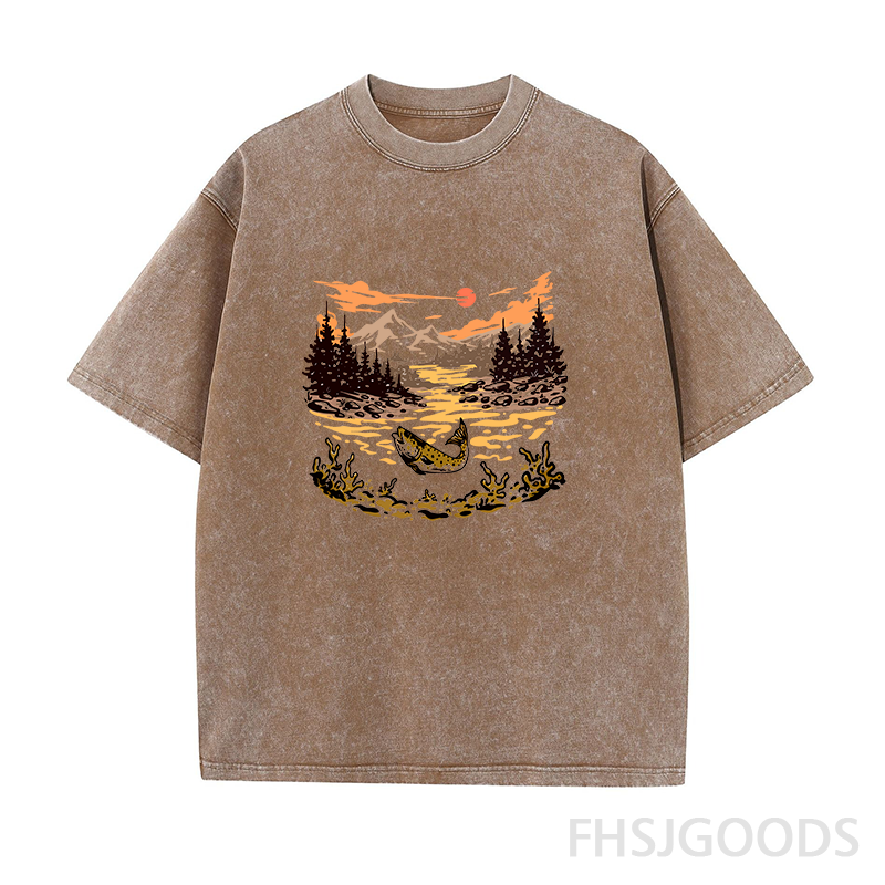 Let's Go Fishing Unisex Distressed T-Shirt