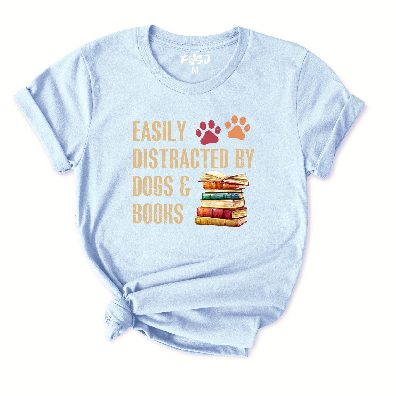 Easily Distracted By Dogs & Books T-Shirt for Women