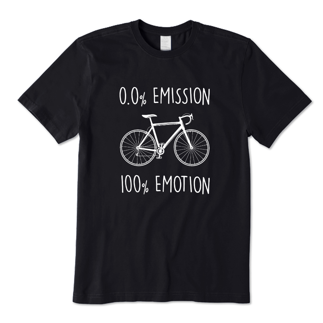 0.0% Emission 100% Emotion Funny Cycling Biker T-shirt