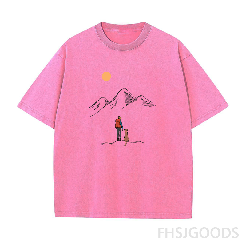 Mountain Hiking Unisex Distressed T-Shirt