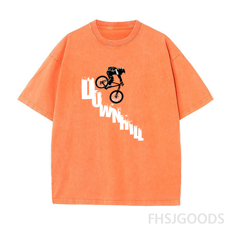 Mountain Bike Downhill Unisex Distressed T-Shirt