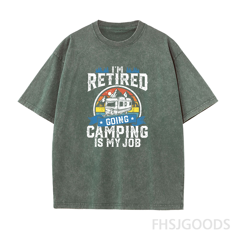 Retired Camping Unisex Distressed T-Shirt