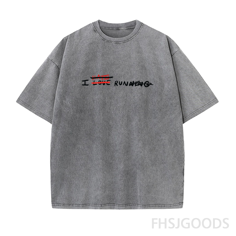 I Love Running Unisex Distressed T-Shirt