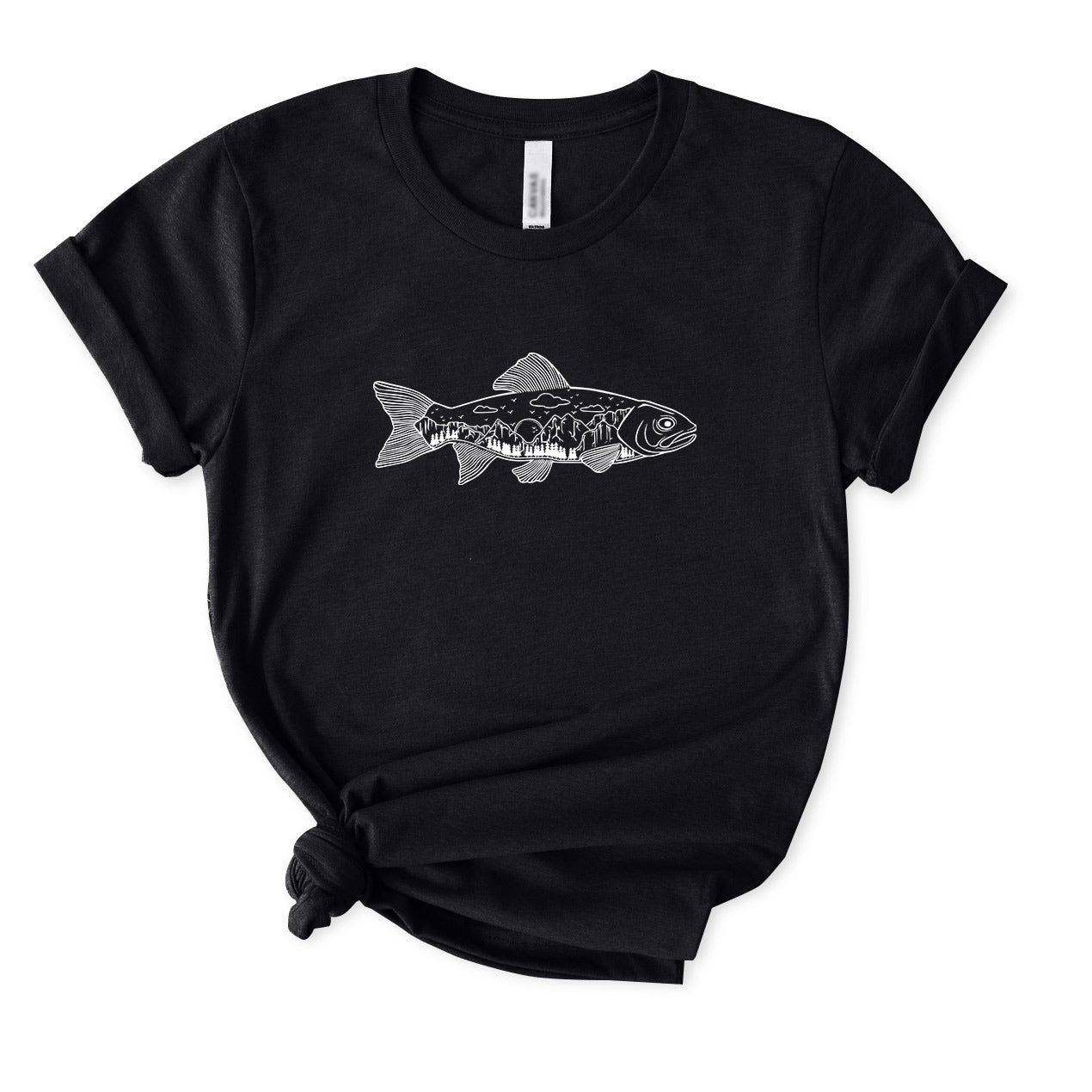 Salmon Fish Landscape T-Shirt for women