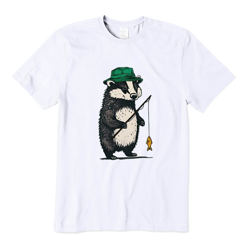 Fishing Badger T-Shirt