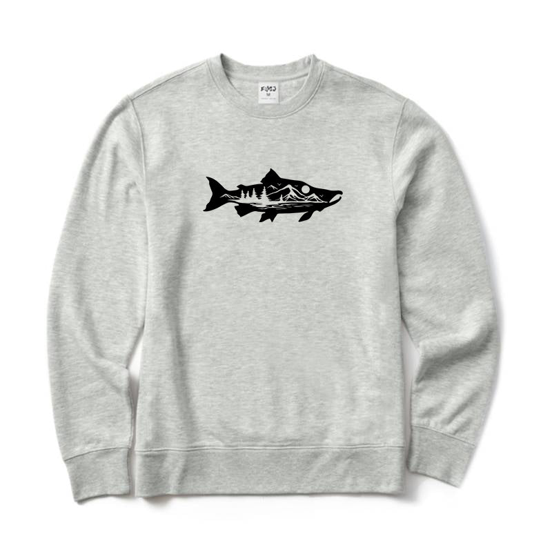 Salmon Fishing Crewneck Sweatshirt