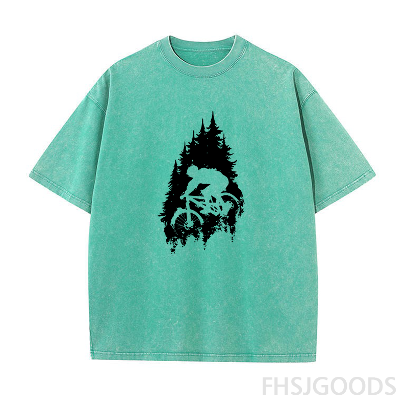 Mountain Bike Biking Unisex Distressed T-Shirt