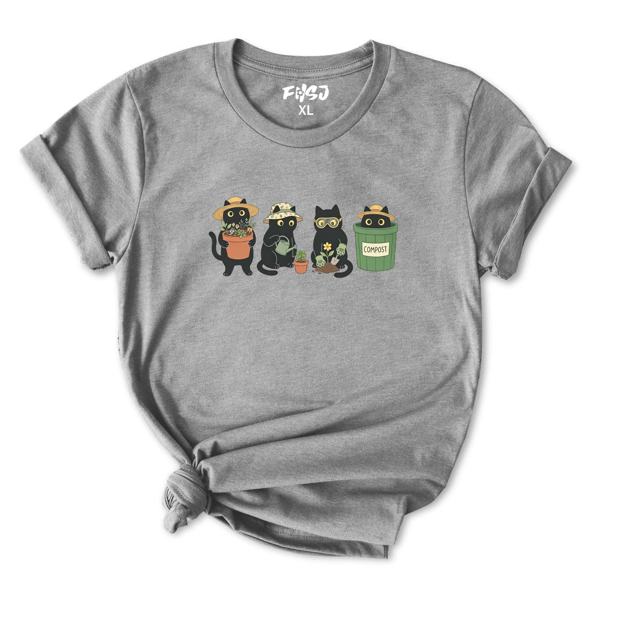 Cute Cat Gardeners T-Shirt for Women