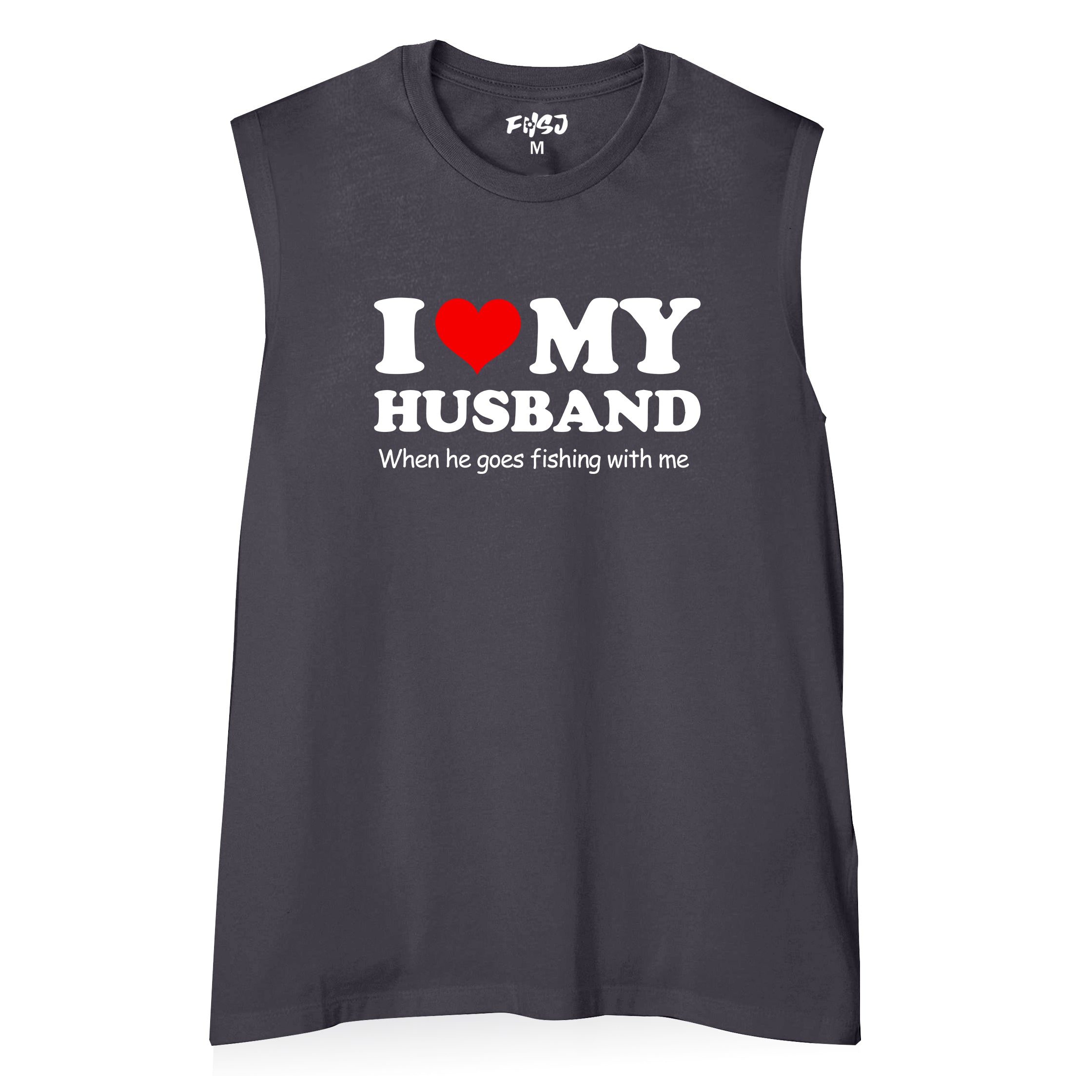 Women I Love My Husband Funny Fishing Tank Top