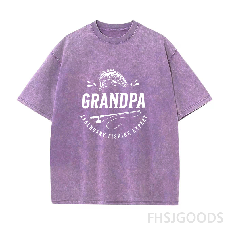 Grandpa Legendary Fishing Expert Unisex Distressed T-Shirt