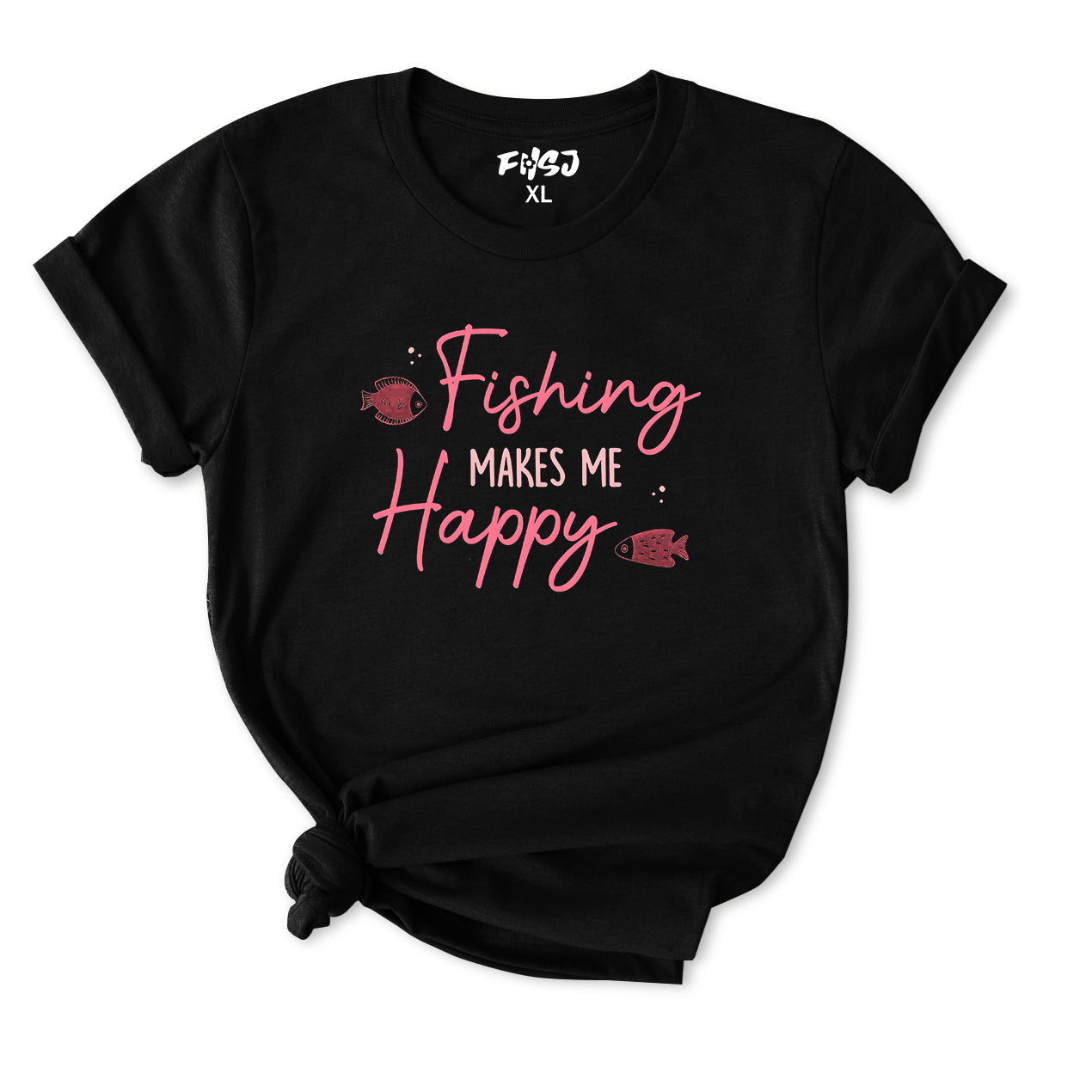Fishing Makes Me Happy T-Shirt for Women