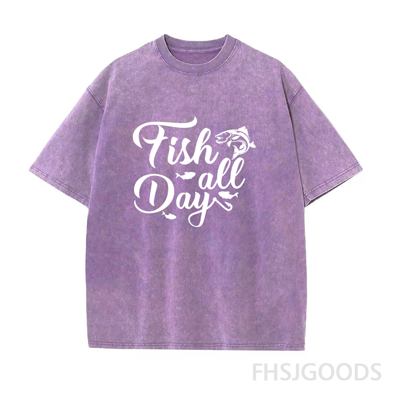 Fish All Day Performance Unisex Distressed T-Shirt