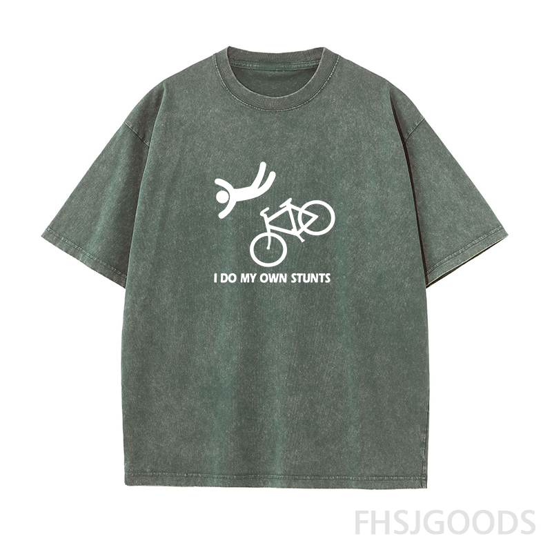 Funny Bike Stunt Unisex Distressed T-Shirt