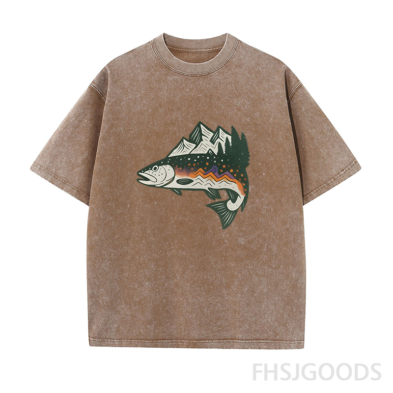 Trout Mountain Unisex Distressed T-Shirt