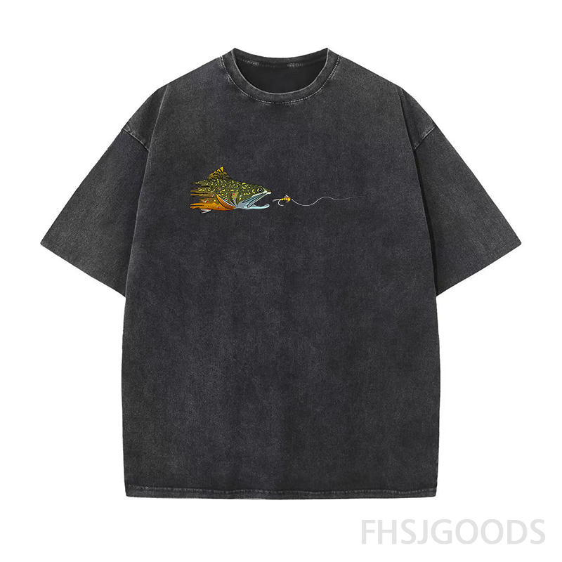 Fly Fishing Brook Trout Unisex Distressed T-Shirt