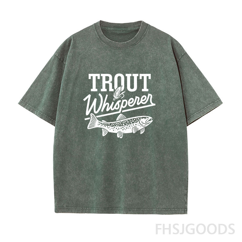 Trout Whisperer Fly Fishing Unisex Distressed T-Shirt