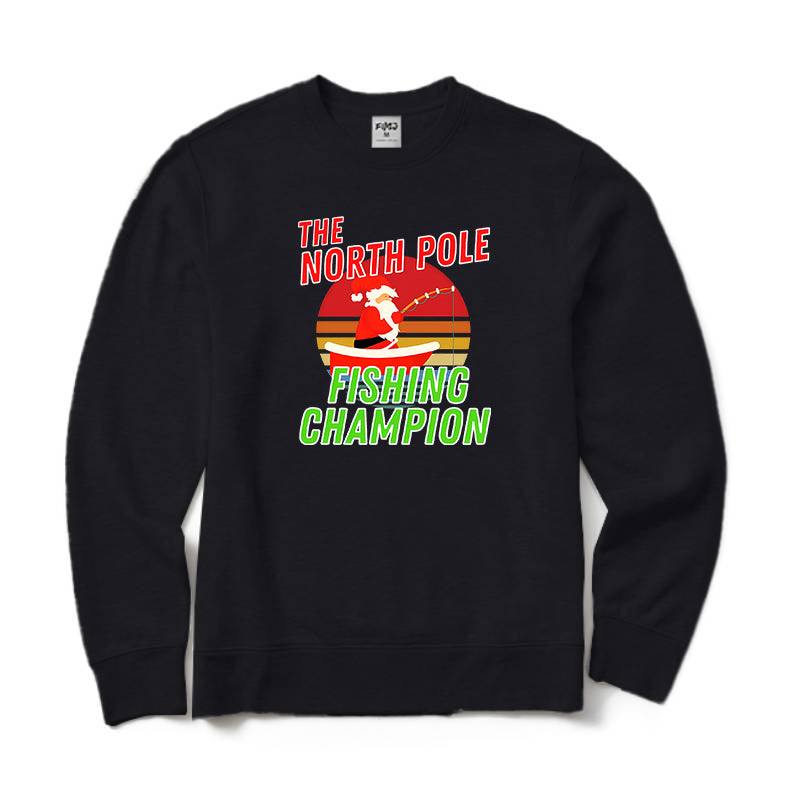 Santa Fishing Crewneck Sweatshirt