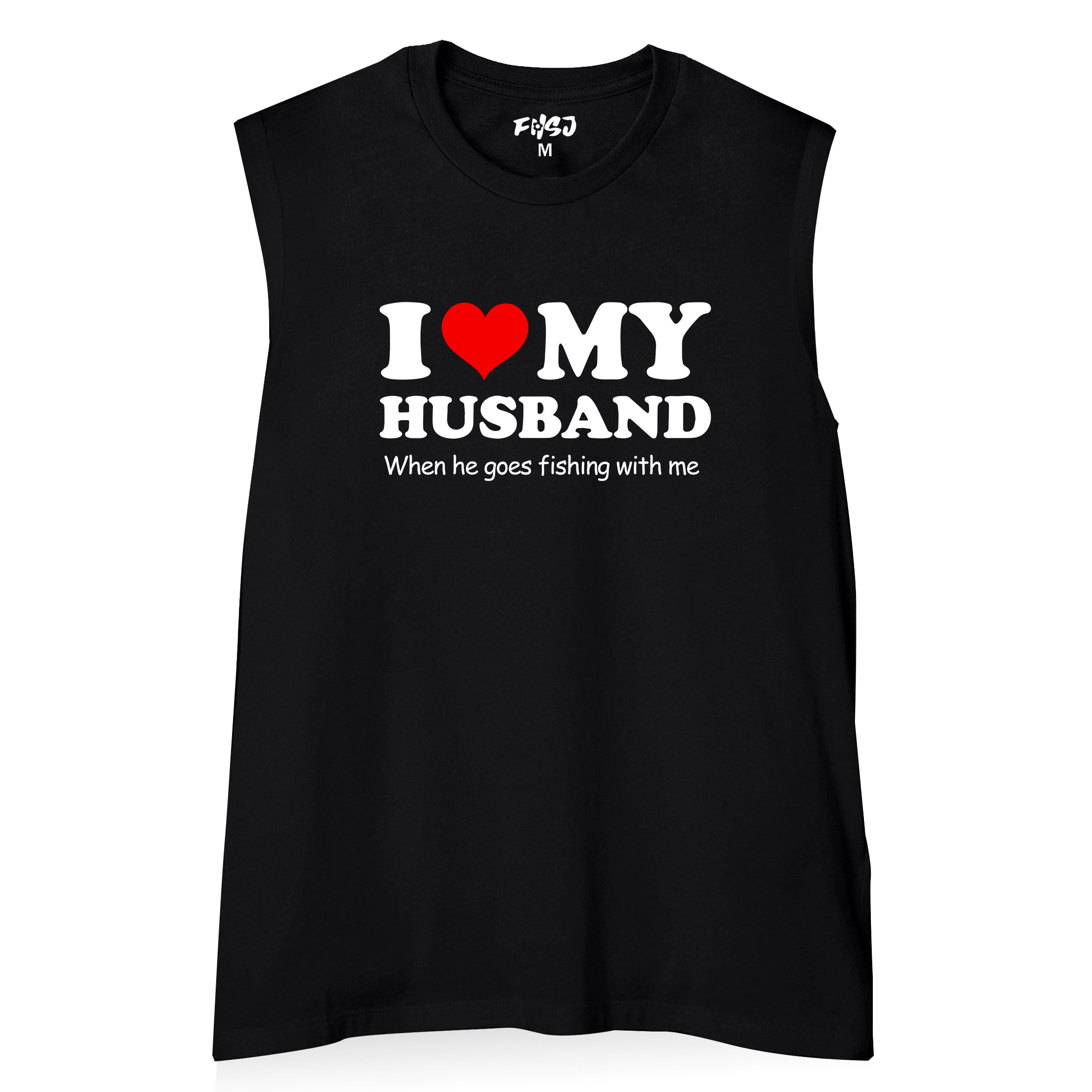 Women I Love My Husband Funny Fishing Tank Top